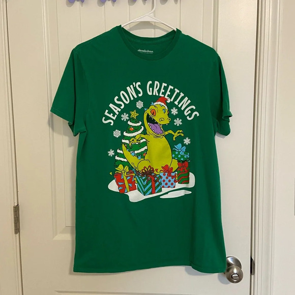 EUC | Nickelodeon adult Rugrats holiday seasons greeting graphic tshirt — medium - Picture 1 of 4